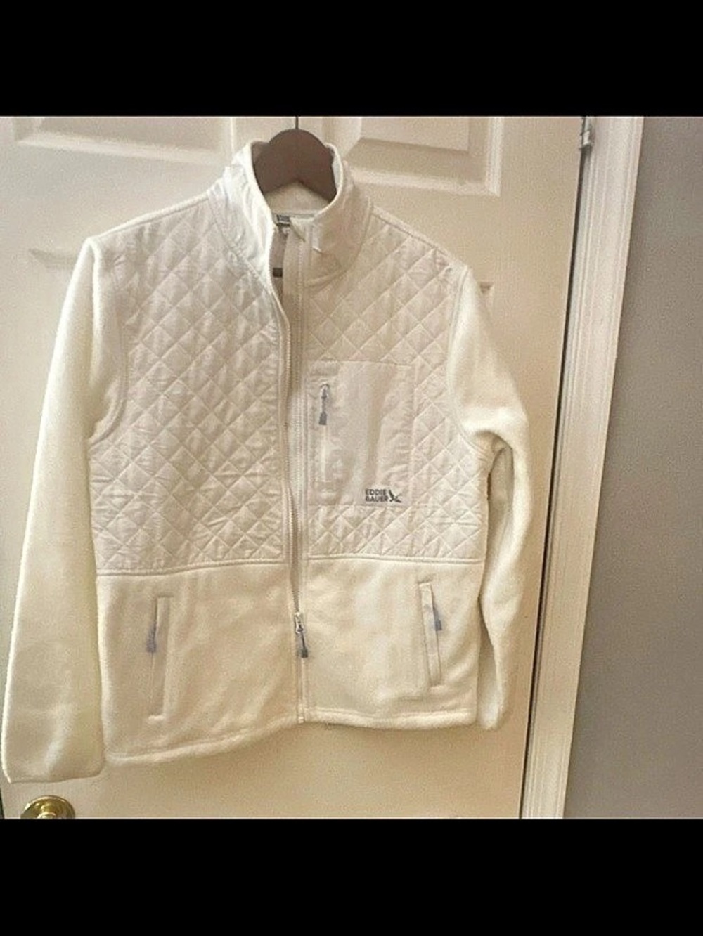 Eddie Bauer Women's Wander Mixed Media Fleece Jacket White Medium